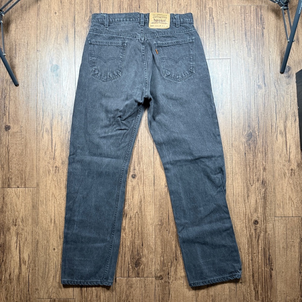 Vtg Levis 505 Orange Tab Jean Men 33x30 (32x30) Black Denim Regular Straight Leg